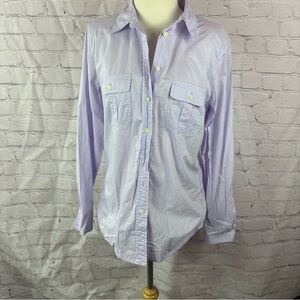 GAP Casual Button Down fitted boyfriend Shirt sz medium 100% cotton